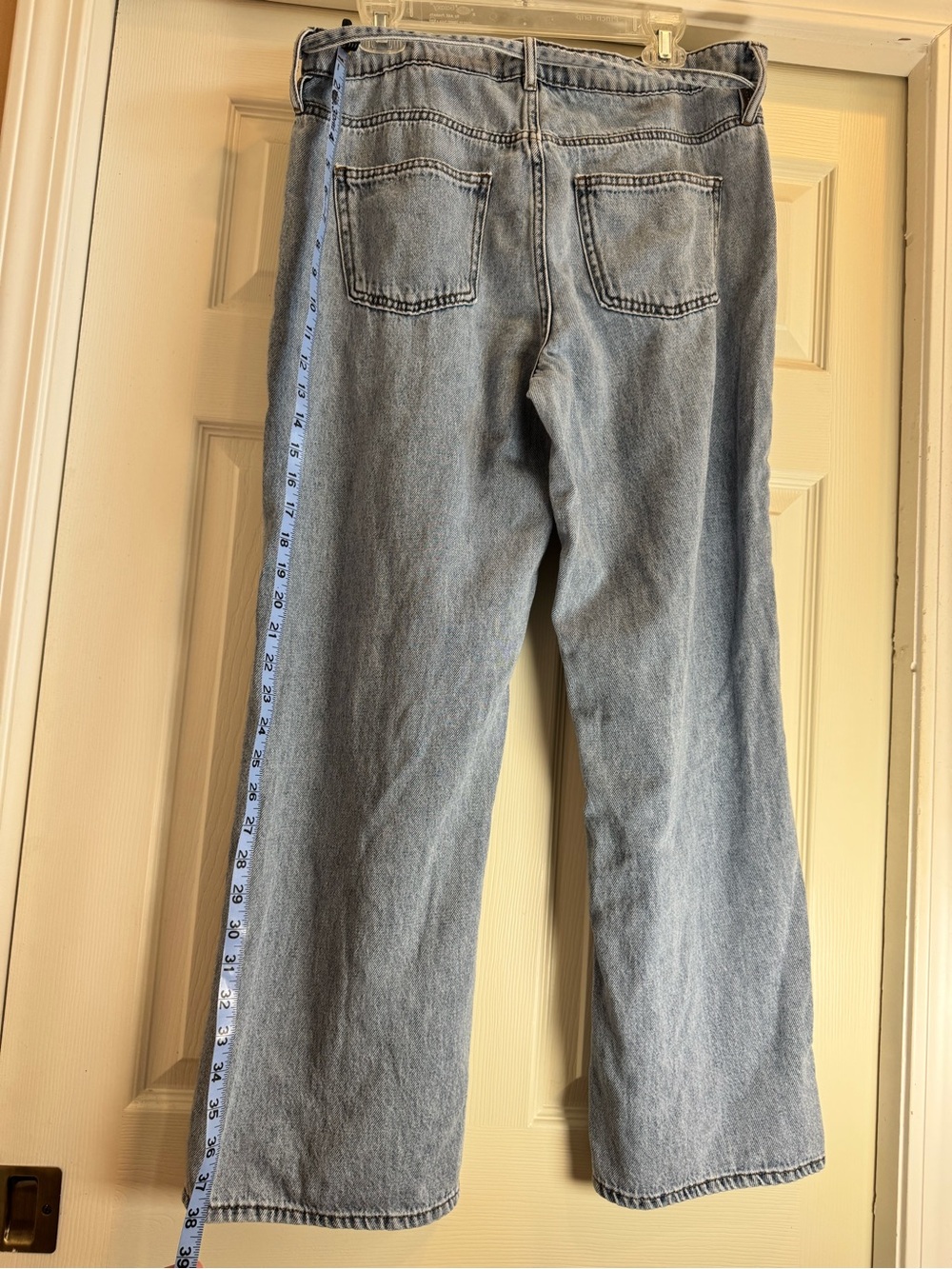 Buffalo Cropped Ankle Jeans Light Blue Jeans with Drawstring - sz 12 - Picture 4 of 11